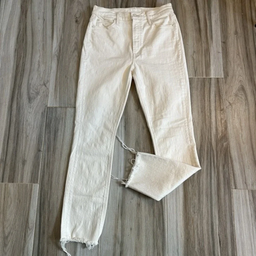 MOTHER Superior Jeans Hi Rise Dazzler Ankle Fray 27 Superstitions Wash Classic